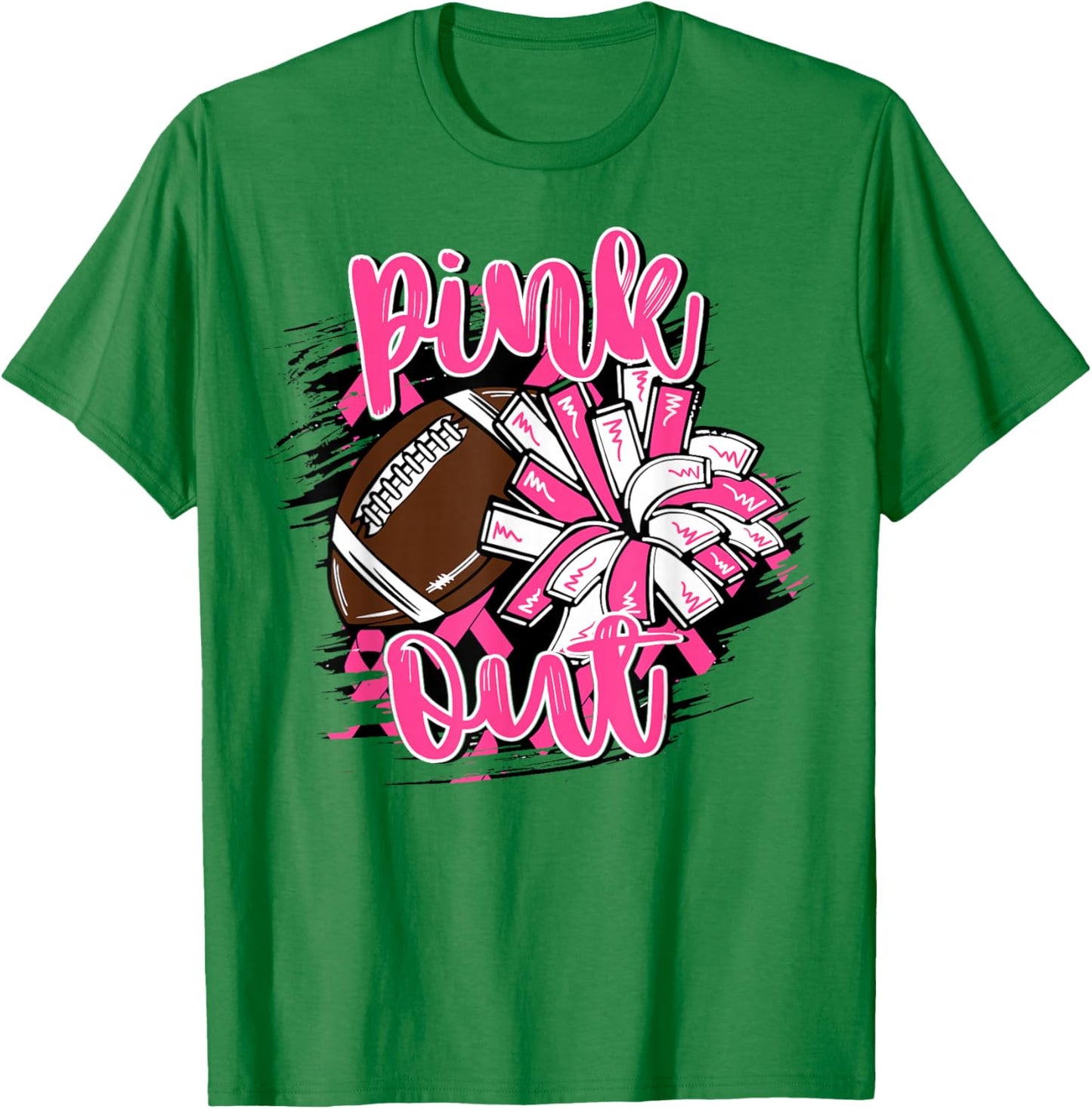 Pink Out Football Breast Cancer Awareness Cheer Mom Mama T-Shirt - T-Shirt | Irish Green