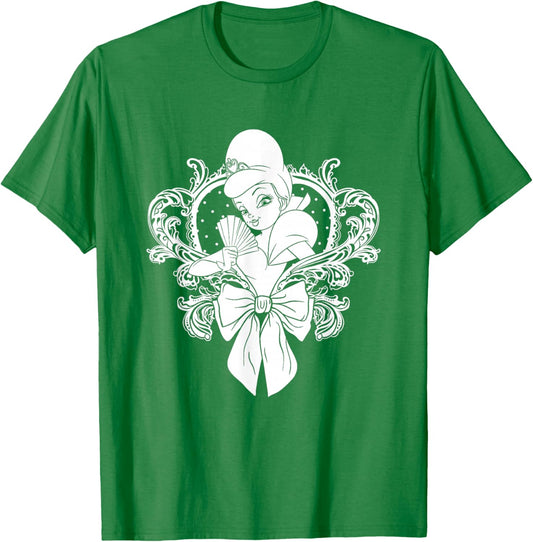 Disney The Princess And The Frog Cute Charlotte Chest Logo T-Shirt - T-Shirt | Irish Green