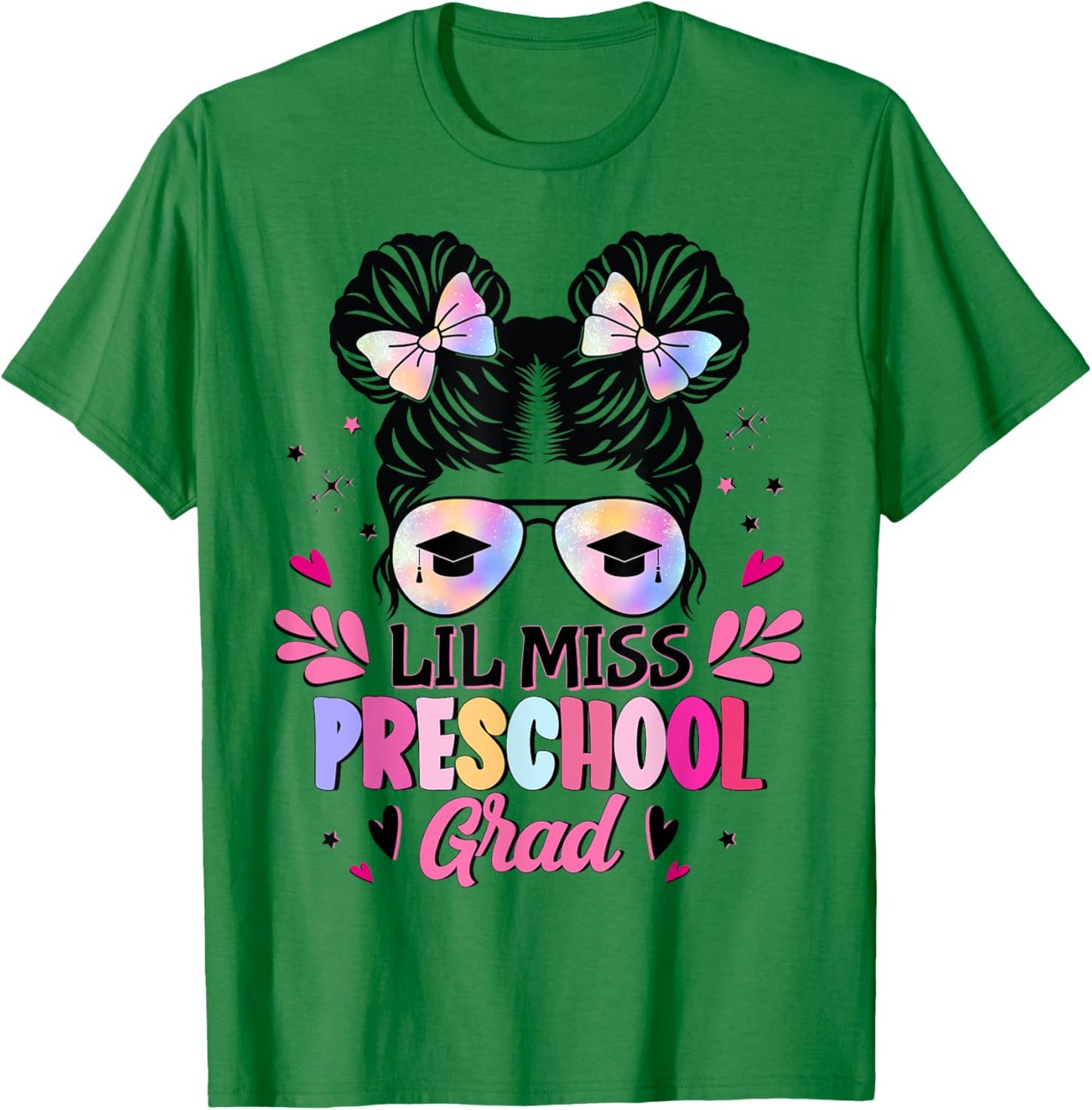 Lil Miss Preschool Grad Graduation Last Day Of Preschool T-Shirt - T-Shirt | Irish Green