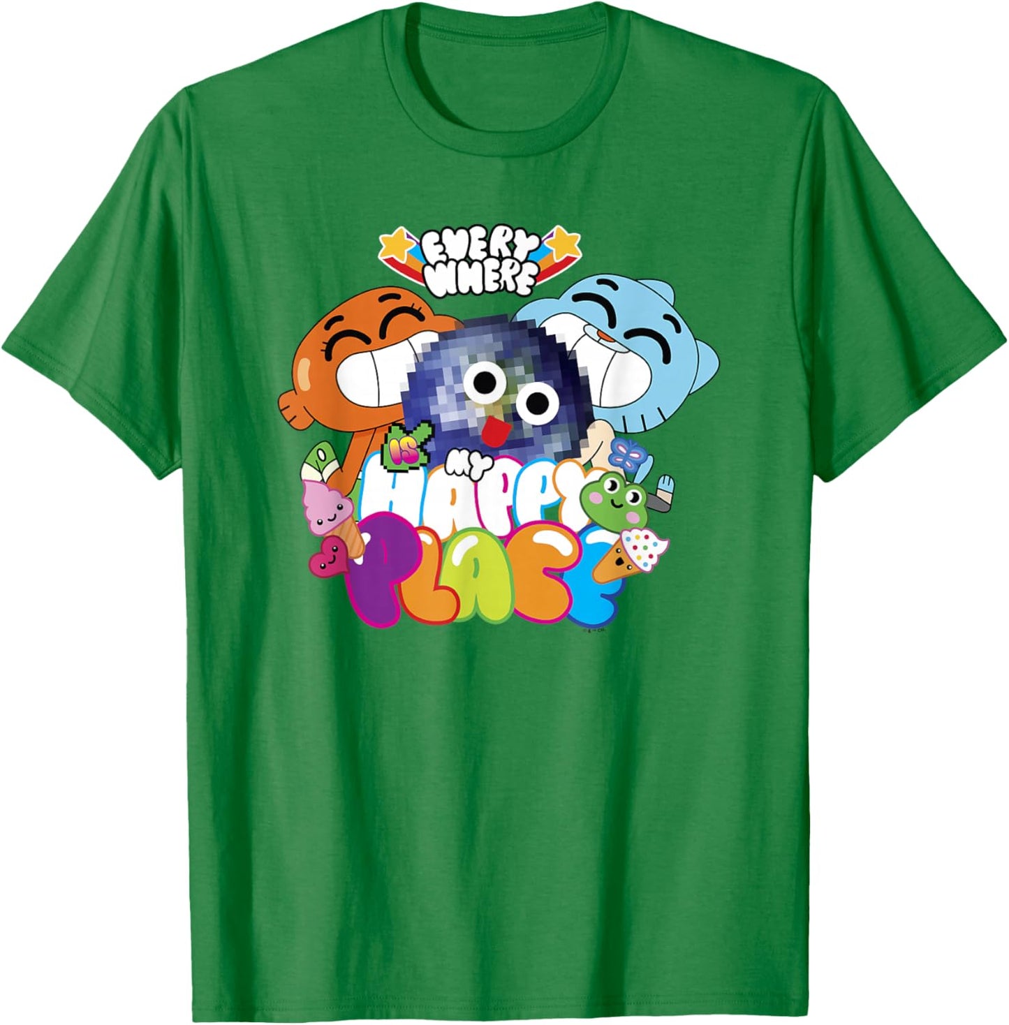The Amazing World of Gumball Every Where is My Happy Place T-Shirt - T-Shirt | Irish Green