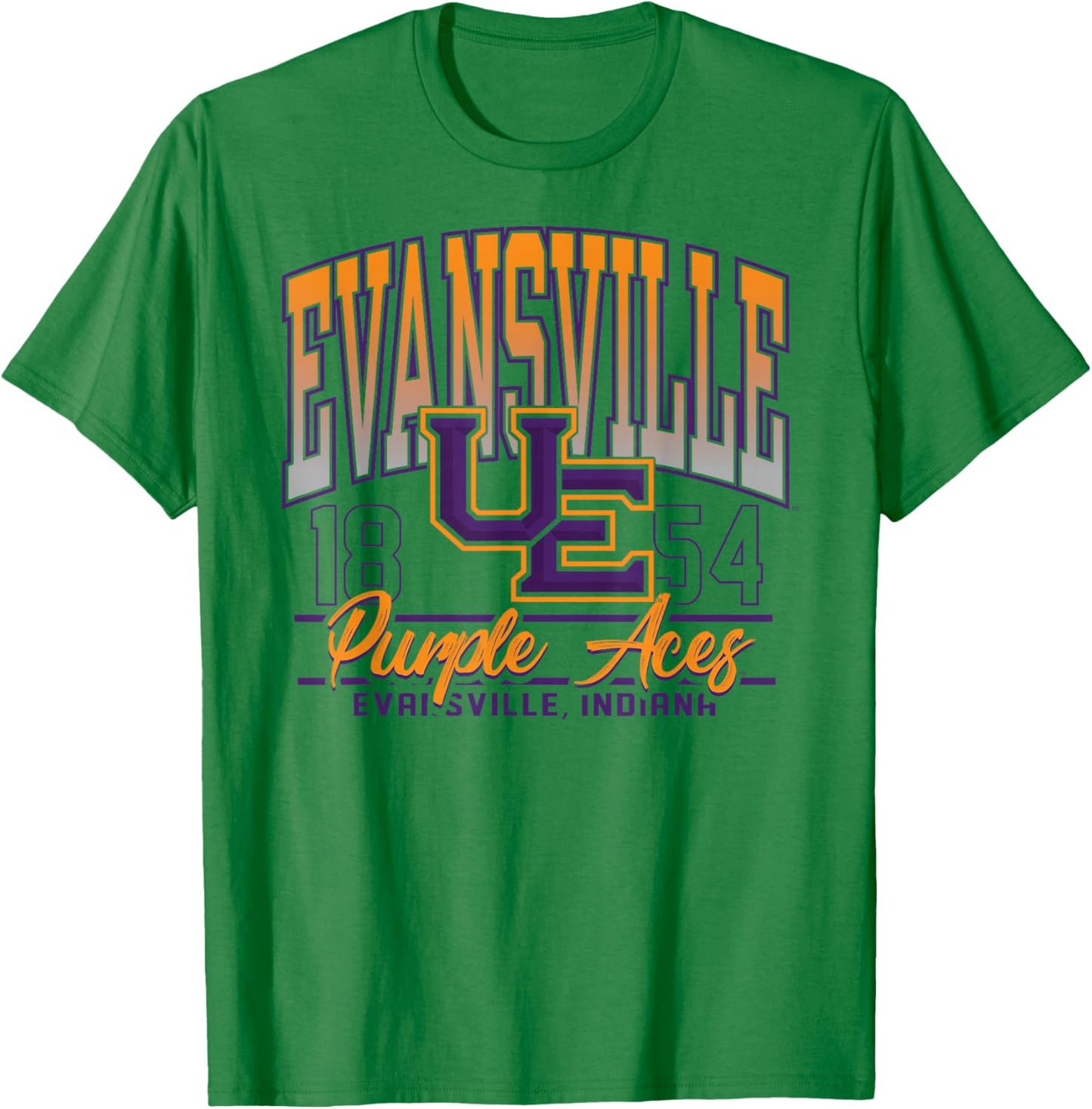 Evansville Purple Aces Kicking It Gray Officially Licensed T-Shirt - T-Shirt | Irish Green