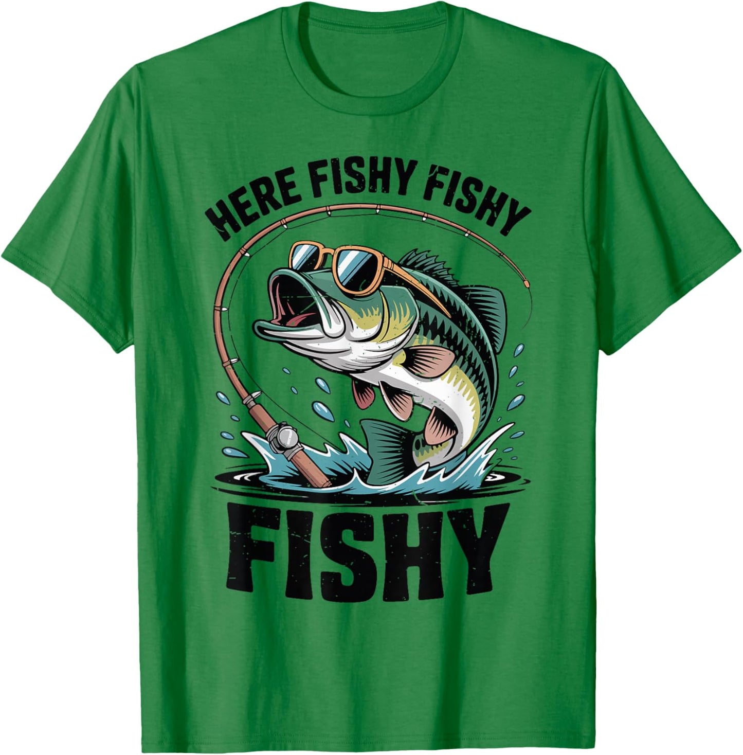 Youth Boy Here-Fishy Fishing-Shirt Toddler Small Mouth Bass T-Shirt - T-Shirt | Irish Green