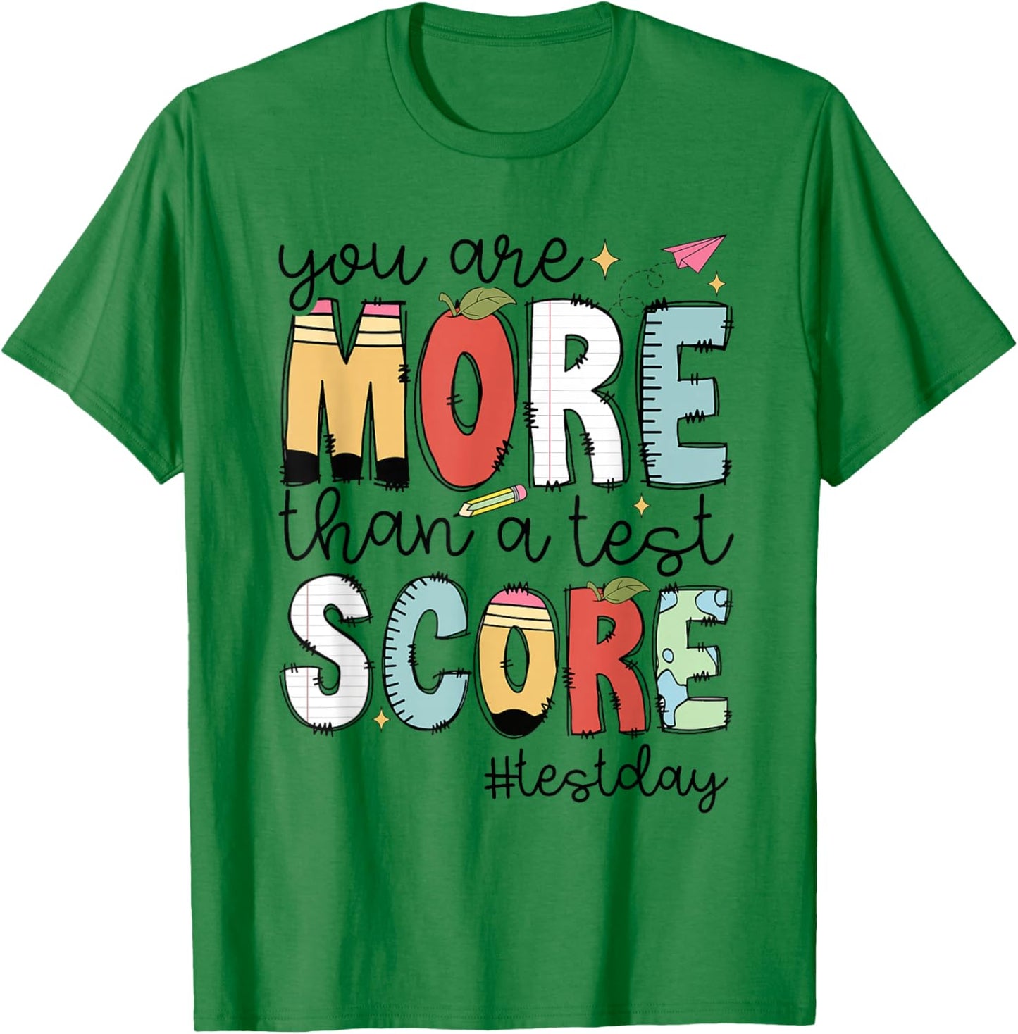 Groovy You Are More Than A Test Score Teacher Testing Day T-Shirt - T-Shirt | Irish Green