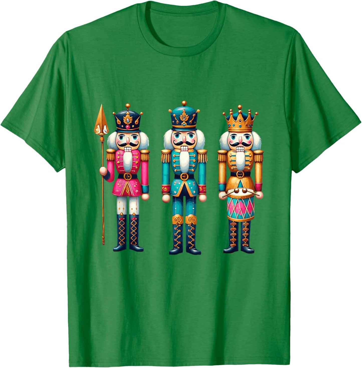 Nutcracker Squad Holiday Christmas Xmas Pajamas Women Kids T-Shirt - T-Shirt | Irish Green