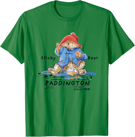 Paddington Sticky Bear Classic Illustration T-Shirt - T-Shirt | Irish Green
