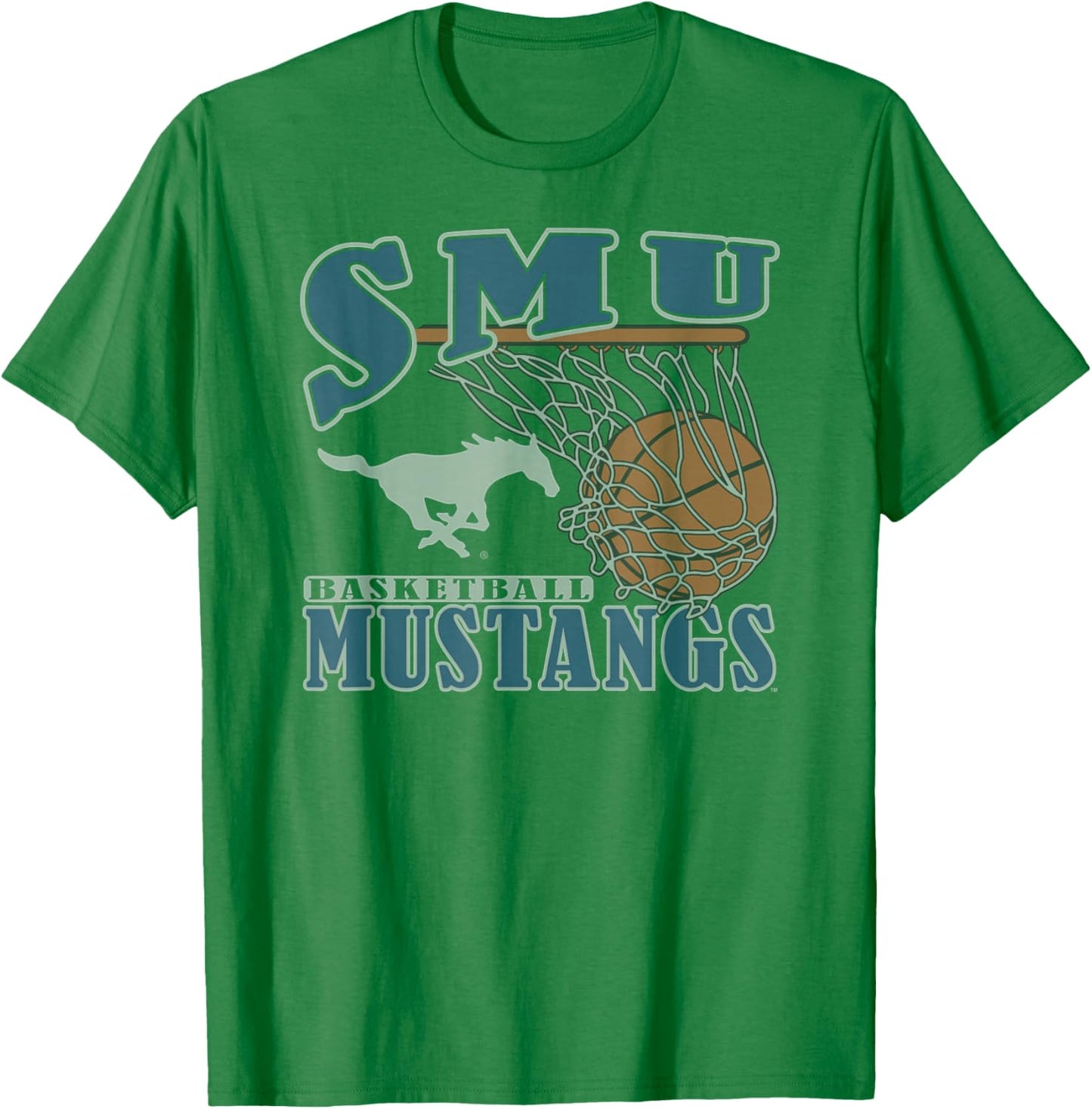 SMU Mustangs Basketball Vintage Lift Red T-Shirt - T-Shirt | Irish Green