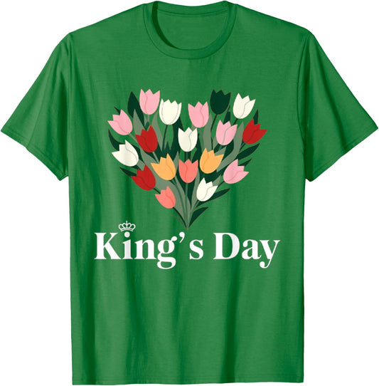 Koningsdag Netherlands 2025 Crown Funny Kings Day Amsterdam T-Shirt - T-Shirt | Irish Green