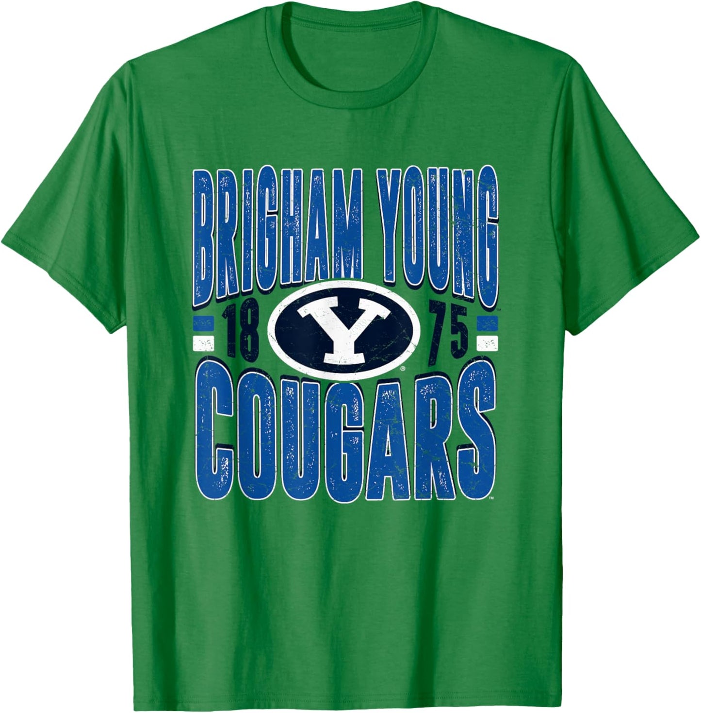 BYU Cougars Vintage 90's Retro Gray Officially Licensed T-Shirt - T-Shirt | Irish Green