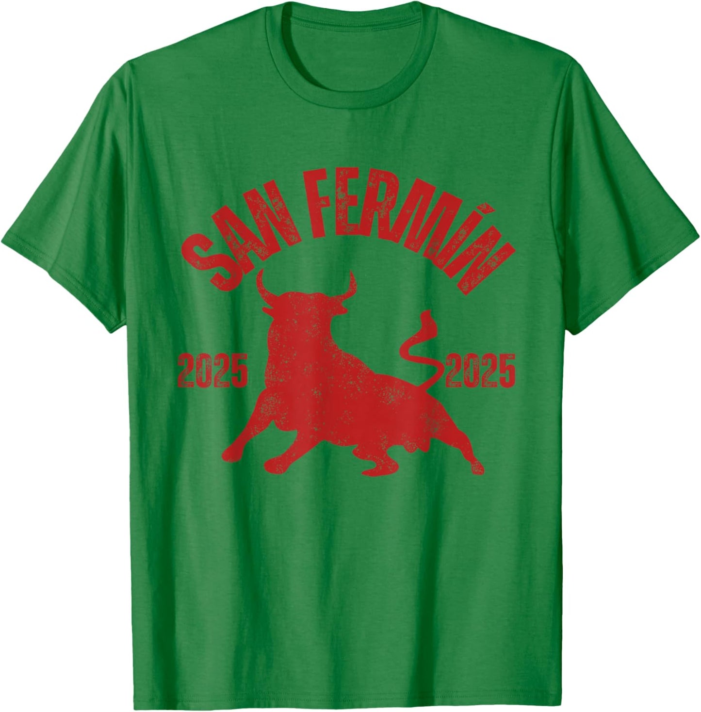 San Fermín 2025, bull running, Pamplona 2025 festival T-Shirt - T-Shirt | Irish Green