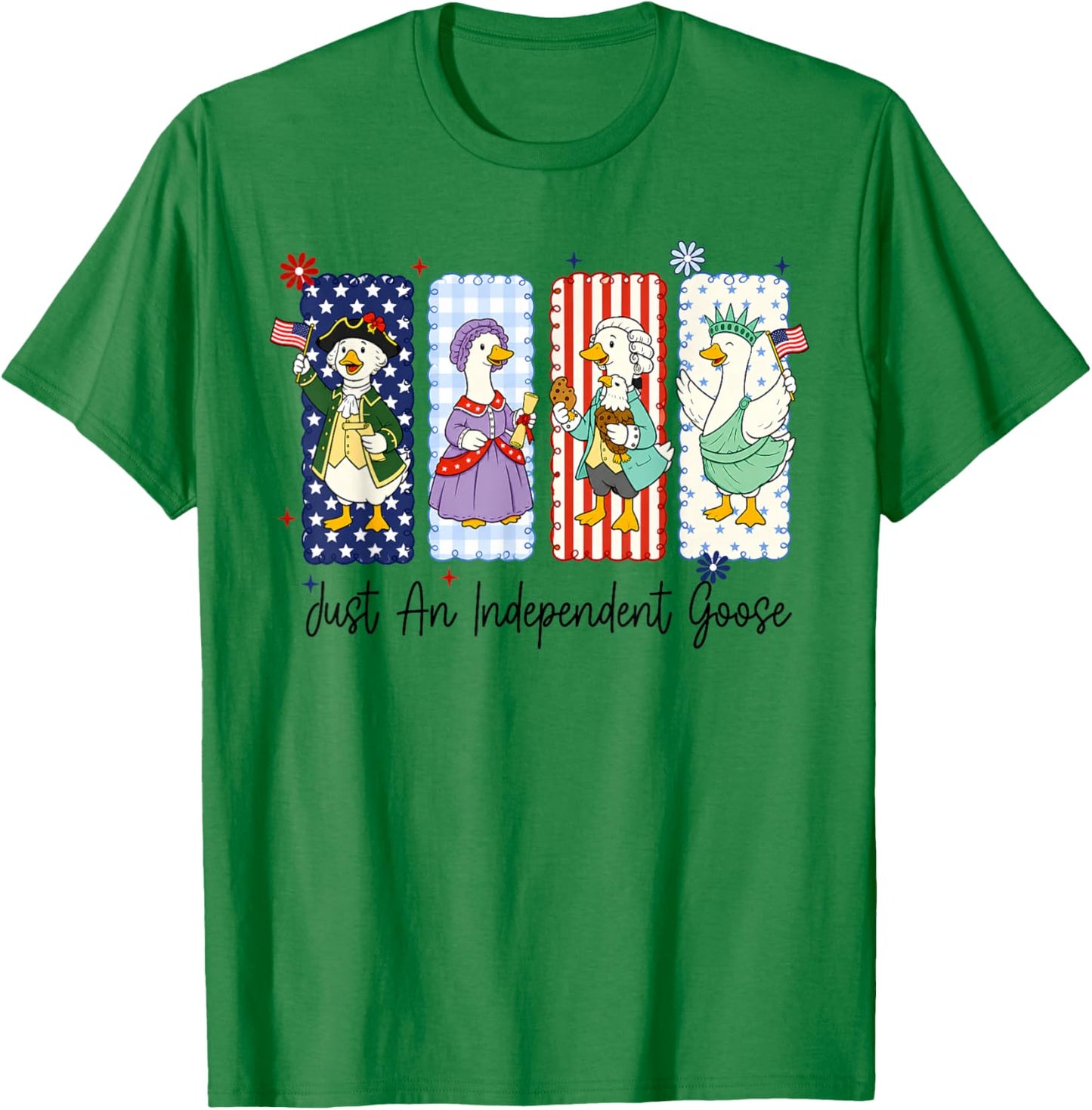 Funny Goose 4th of July Patriotic USA Independent Day Meme T-Shirt - T-Shirt | Irish Green