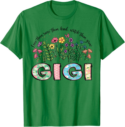 Gigi Wildflower Floral Love Them, Watch Them Grow T-Shirt - T-Shirt | Irish Green