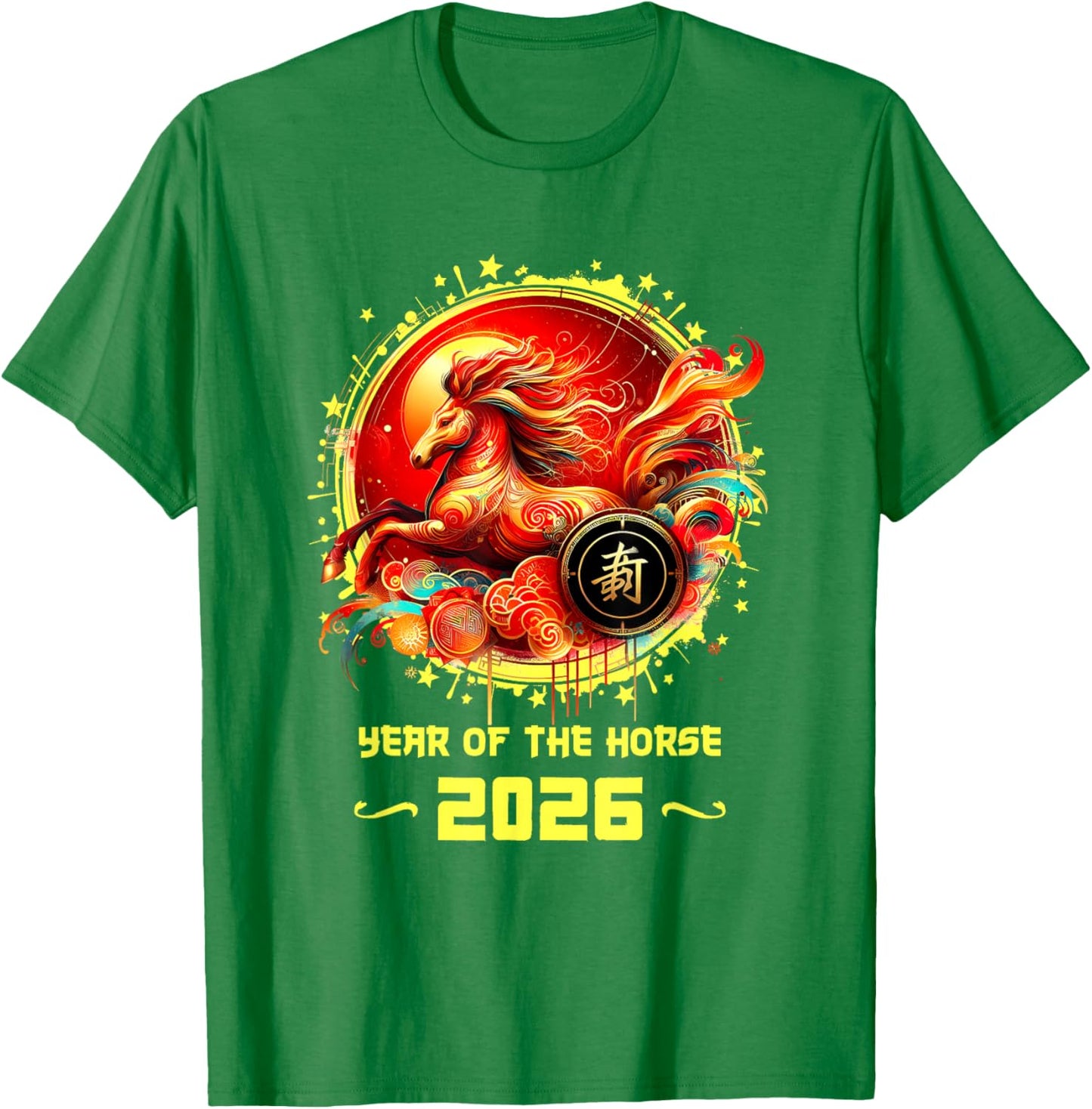 Chinese New Year 2026 Horse Happy Chinese New Year 2026 T-Shirt - T-Shirt | Irish Green