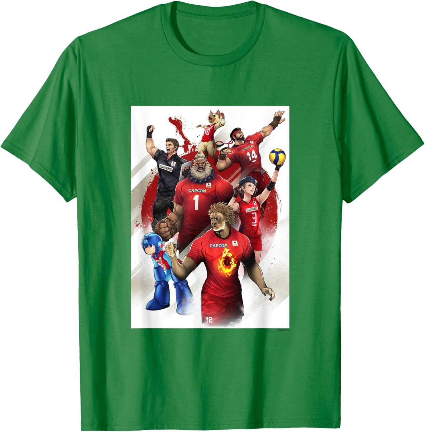 Japan National Volleyball Team x Capcom Collaboration ２ T-Shirt - T-Shirt | Irish Green