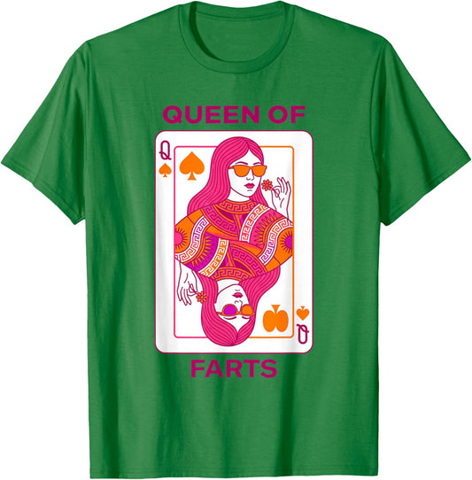Queen of Farts Carte à Jouer Humoristique pour Adultes T-Shirt - T-Shirt | Irish Green