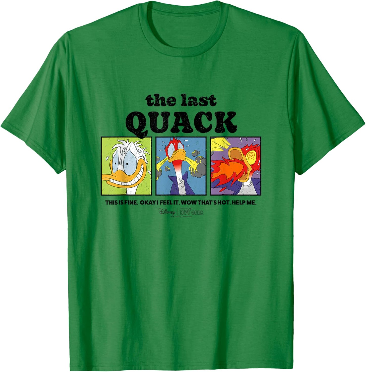 Disney Hot Ones Donald Duck The Last Quack Panels Distressed T-Shirt - T-Shirt | Irish Green