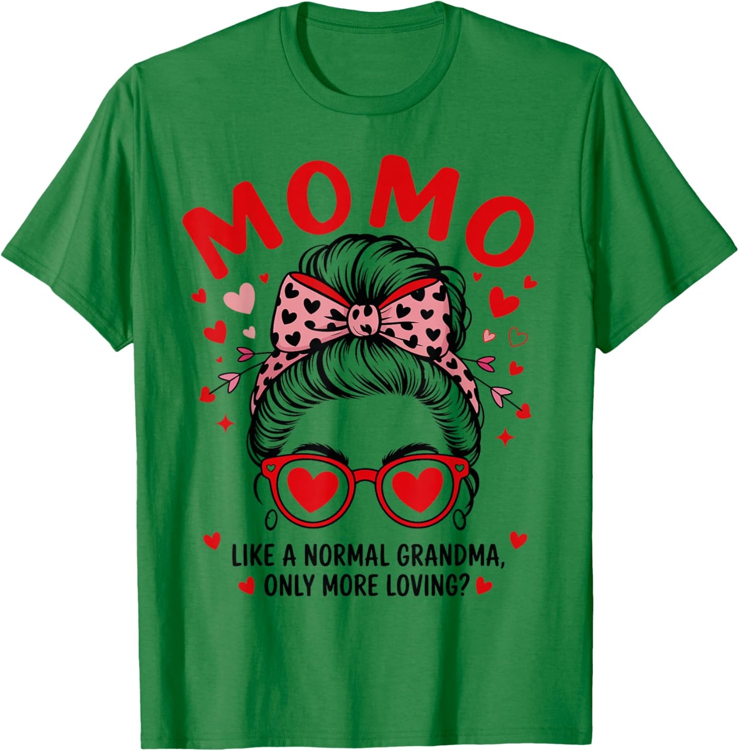 MOMO Valentine Quote for Loving Grandma with Cute Bow T-Shirt - T-Shirt | Irish Green