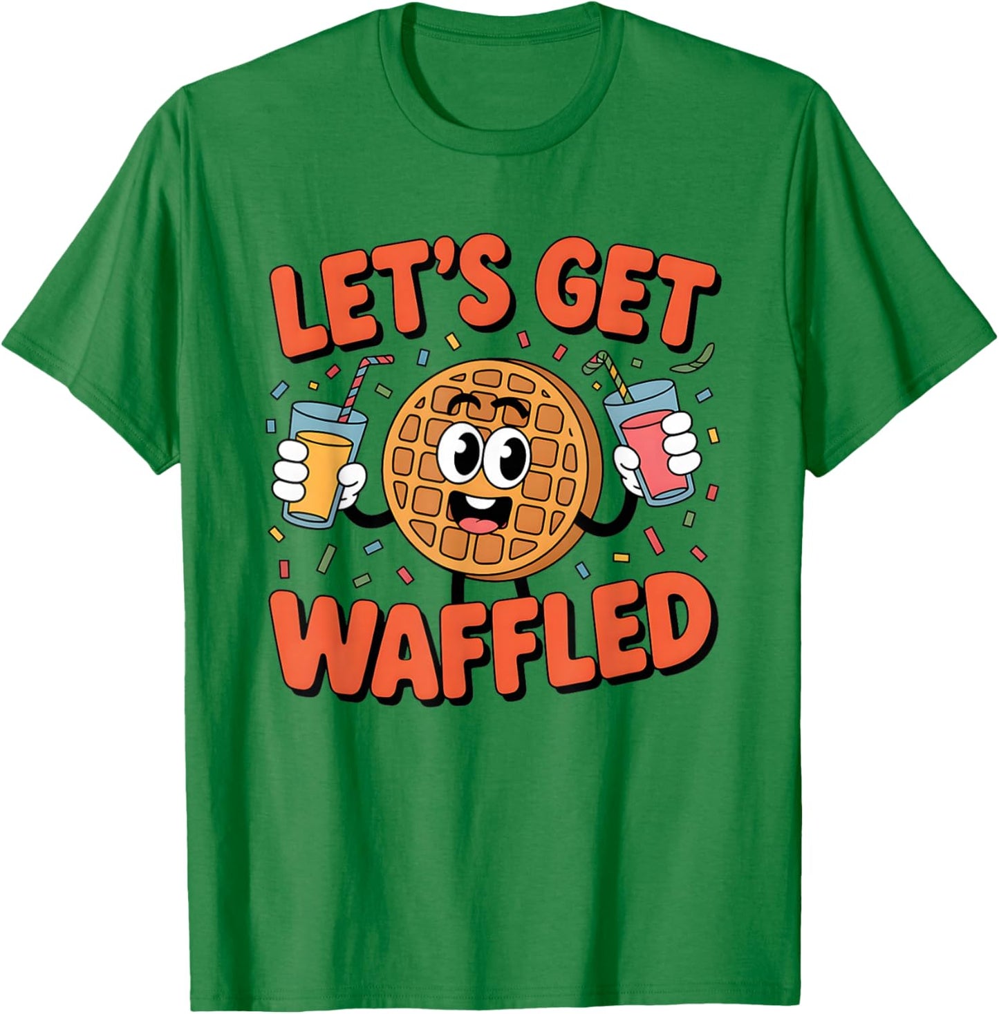 Lets Get Waffled Funny Breakfast Brunch Humor T-Shirt - T-Shirt | Irish Green