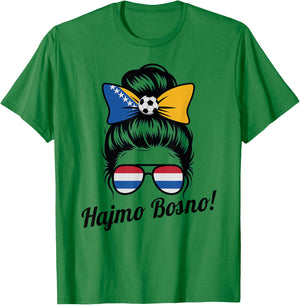 National Bosnian Girl Bosnia Herzegovina Match Favorite Game T-Shirt - T-Shirt | Irish Green