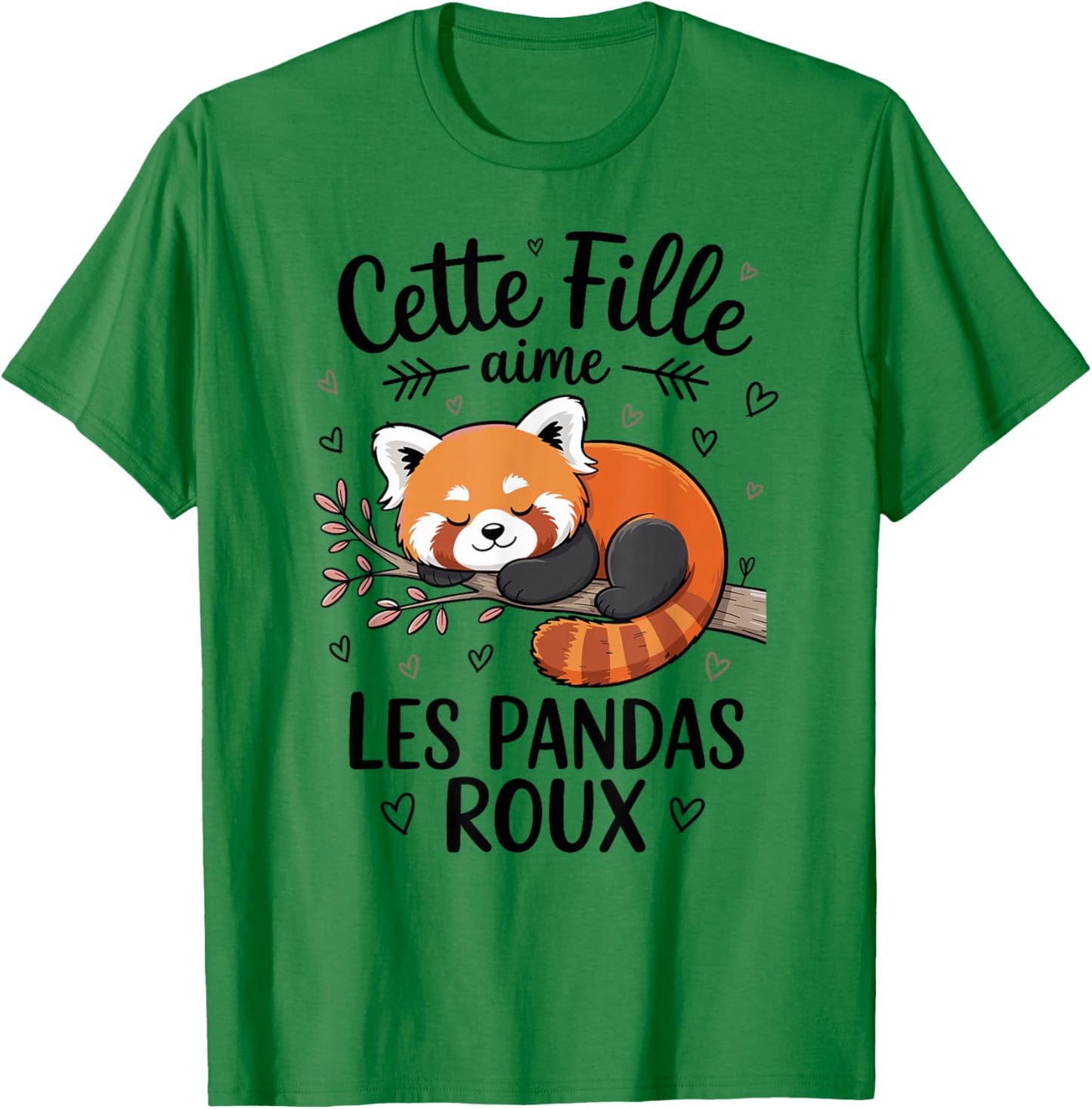 Cute Red Panda Woman Girl Loves Red Pandas T-Shirt - T-Shirt | Irish Green