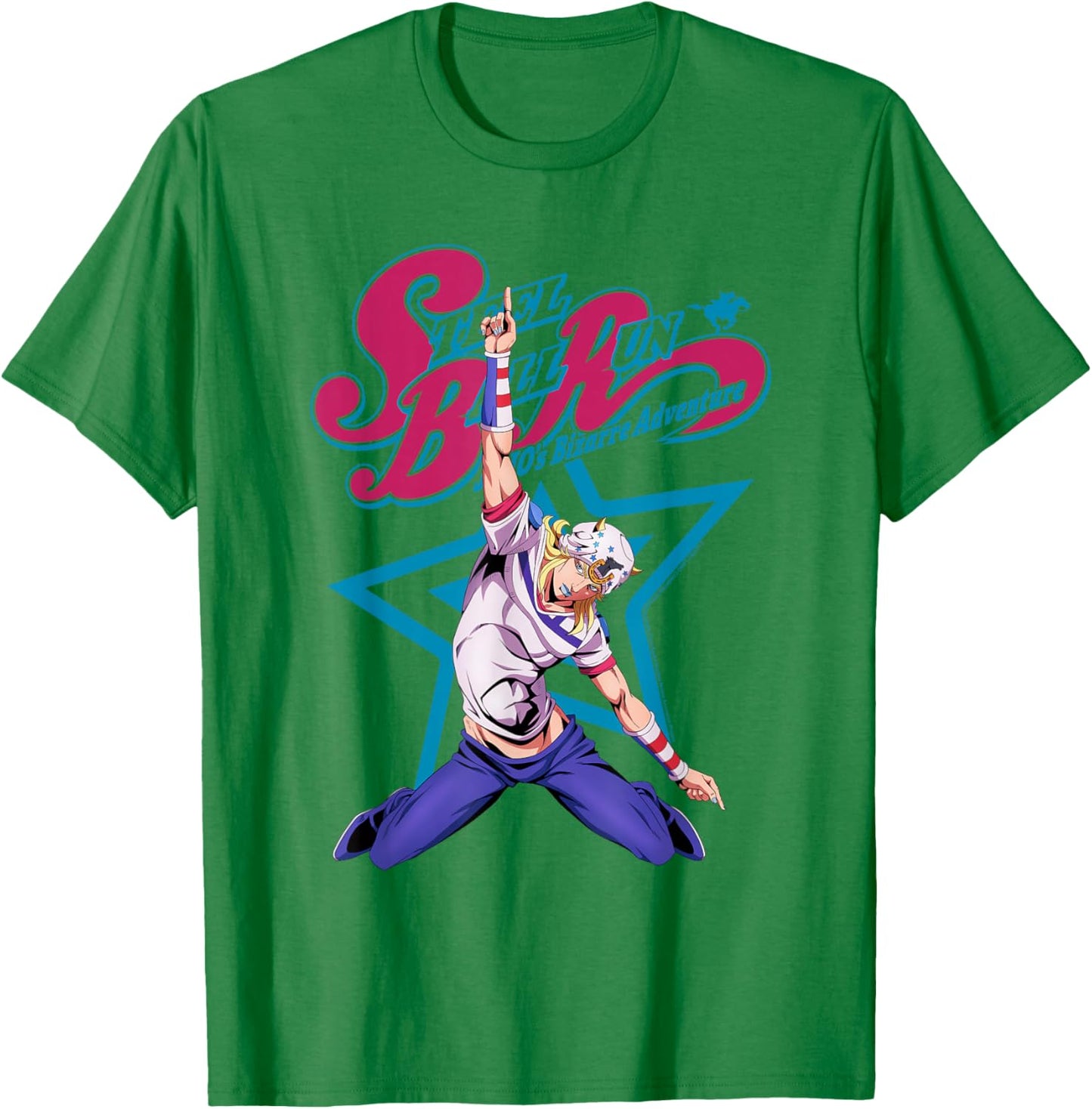 Steel Ball Run Johnny Joestar Pointing Action Pose Anime T-Shirt - T-Shirt | Irish Green