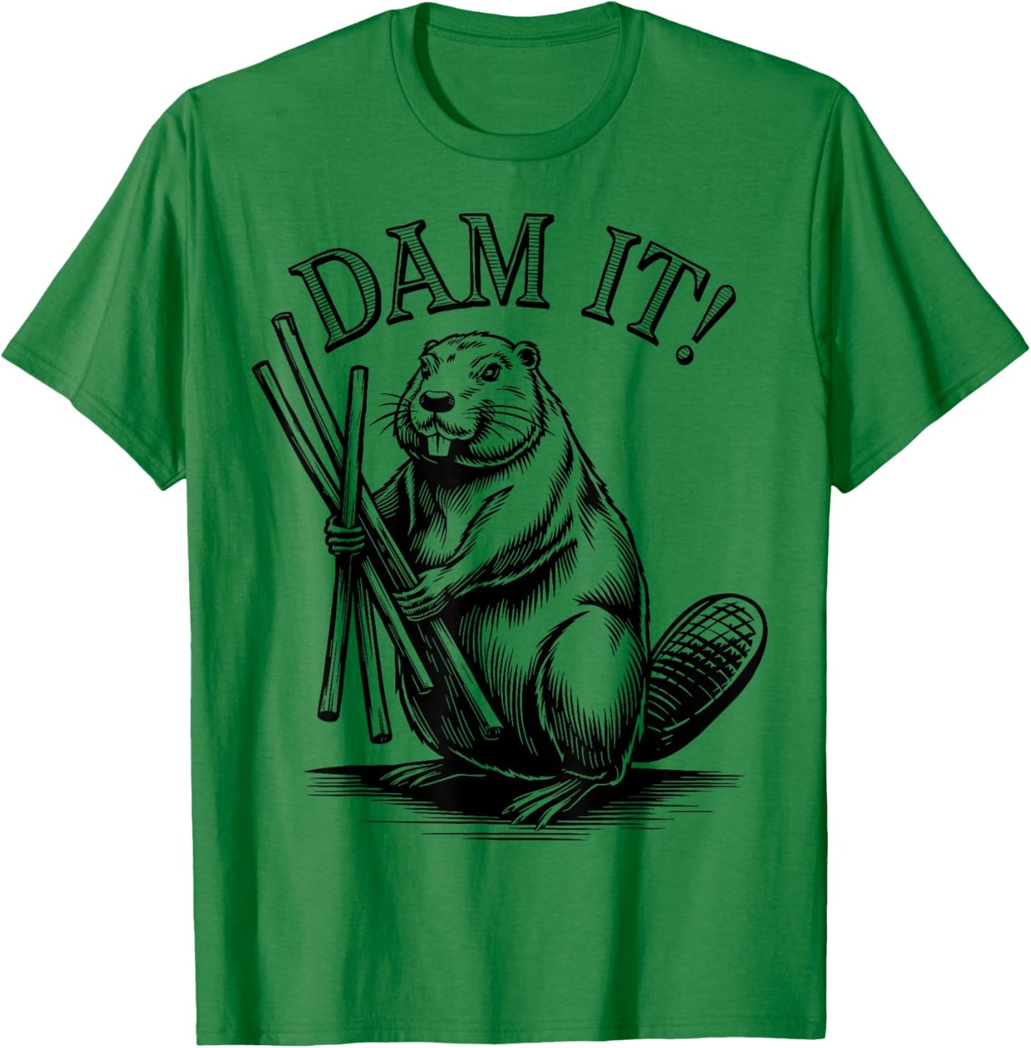 Funny Beaver Dam It T-Shirt - T-Shirt | Irish Green