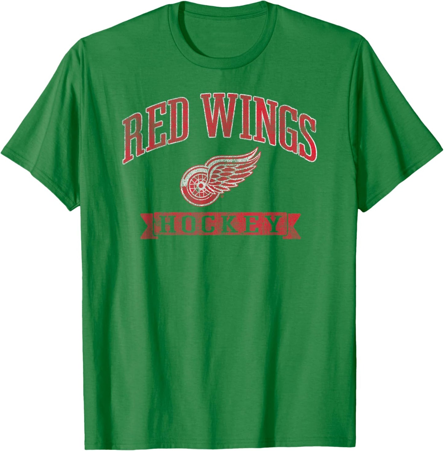 Detroit Red Wings Vintage Hockey Gray Officially Licensed T-Shirt - T-Shirt | Irish Green