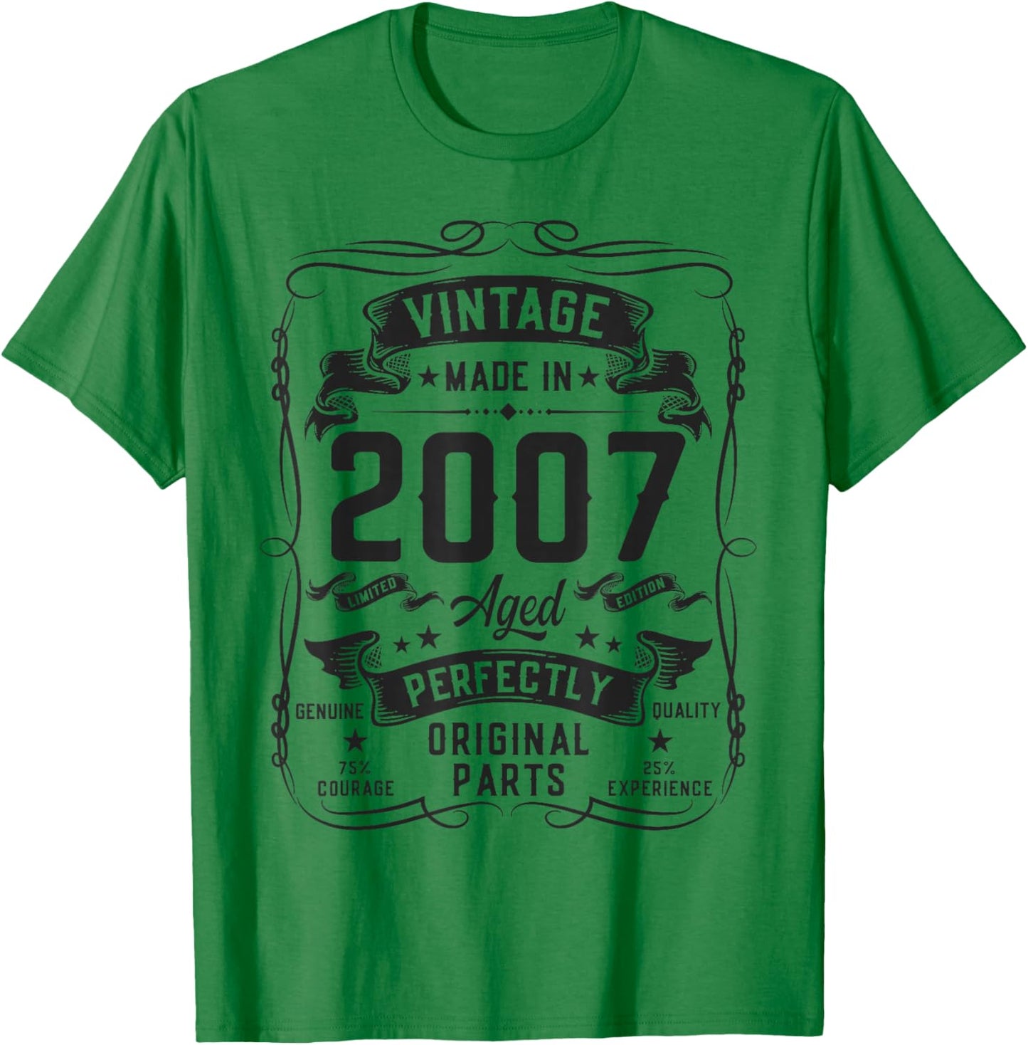 Vintage 2007 19yr 19th Birthday Gifts 19 Years Old T-Shirt - T-Shirt | Irish Green