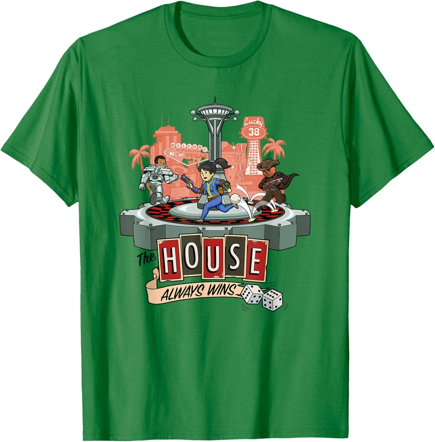 Fallout - The House Always Wins T-Shirt - T-Shirt | Irish Green