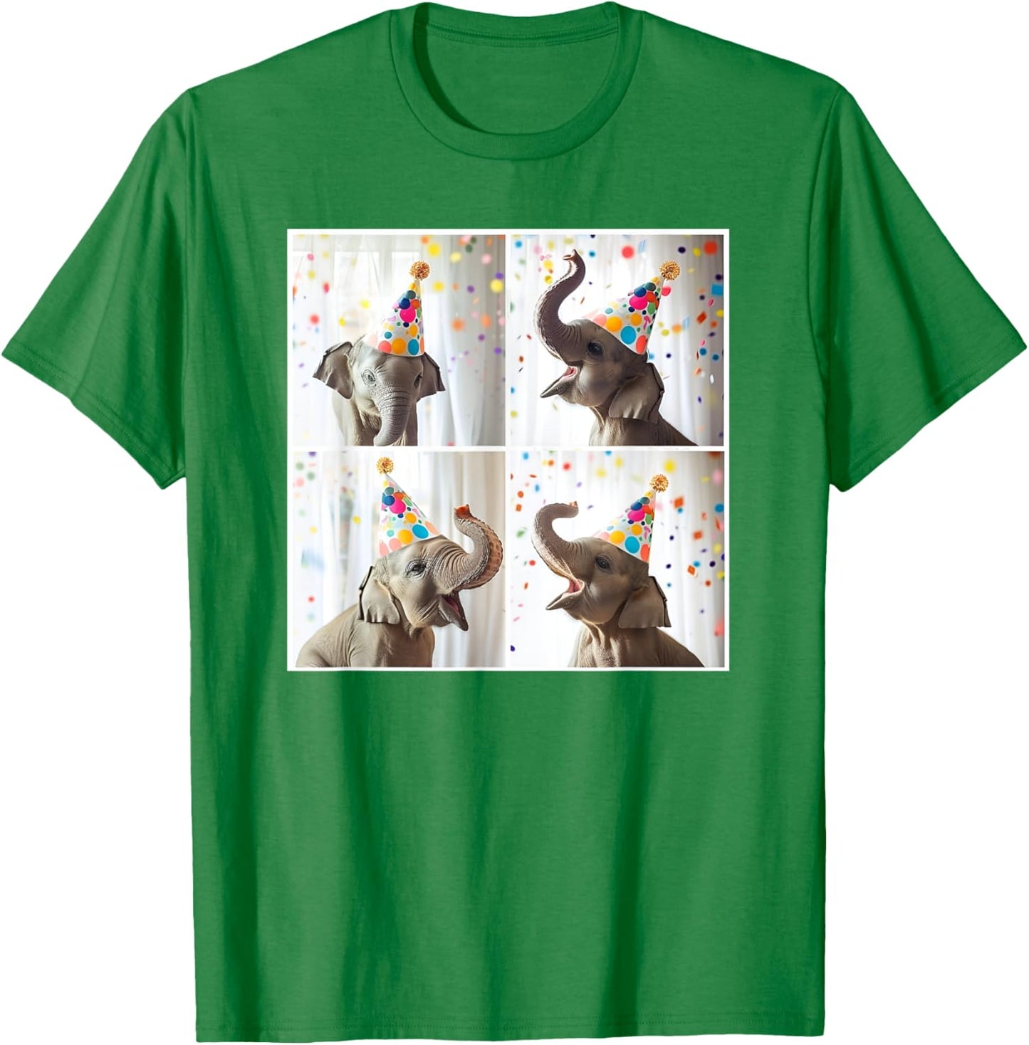 Baby Elephant Colorful Birthday Celebration Safari Animal T-Shirt - T-Shirt | Irish Green