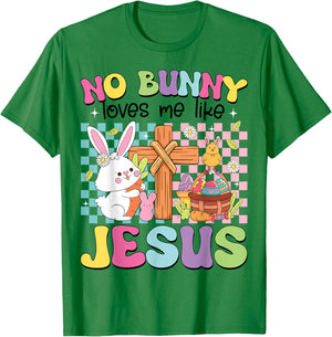No Bunny Loves Me Like Jesus Kids Easter Christian Religious T-Shirt - T-Shirt | Irish Green