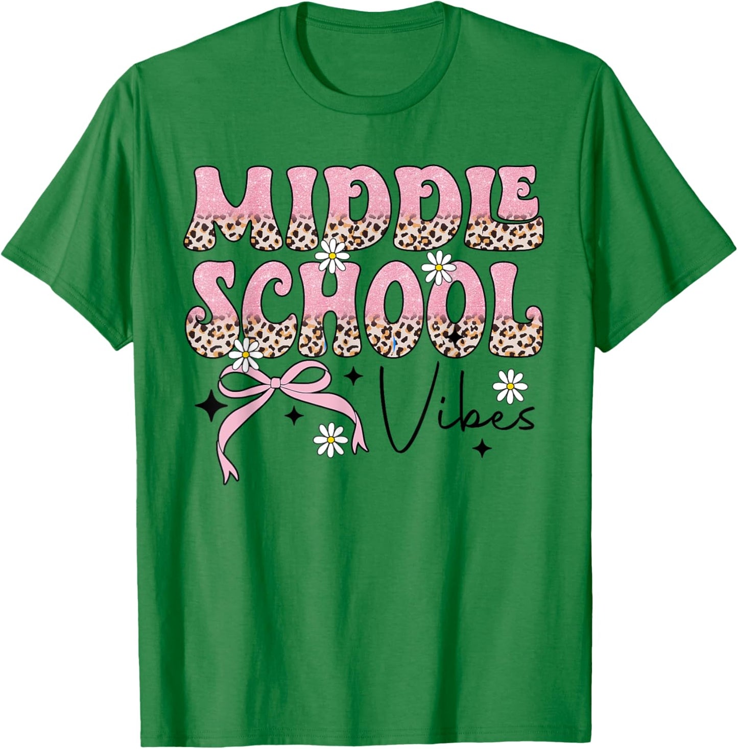 Retro Coquette Middle School Vibes Teacher Teen Boys Girls T-Shirt - T-Shirt | Irish Green