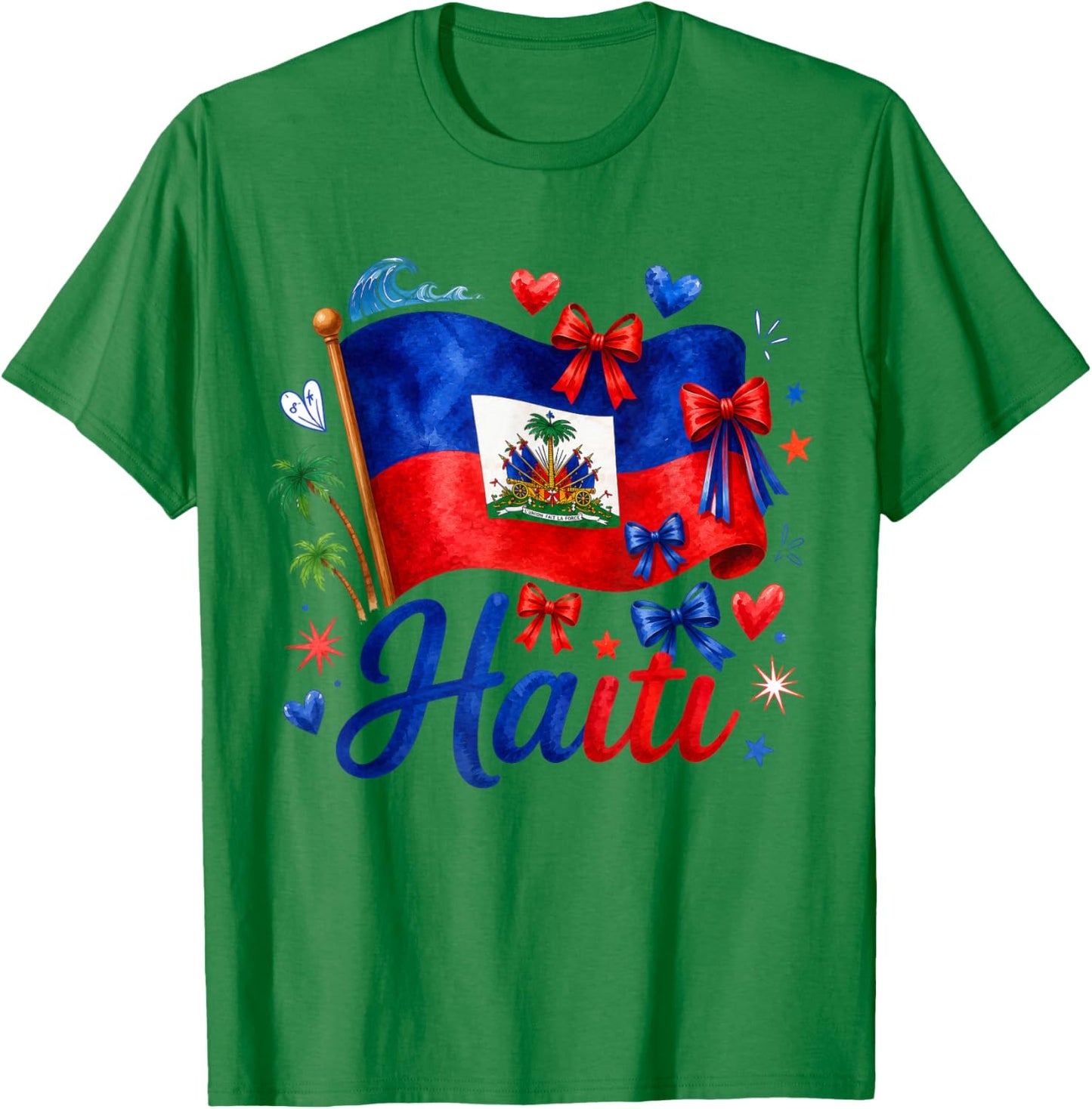 Haiti Haitian Flag Outfits Haiti Flag Day T-Shirt - T-Shirt | Irish Green