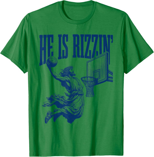 He Is Rizzin Funny Rizz Meme T-Shirt - T-Shirt | Irish Green