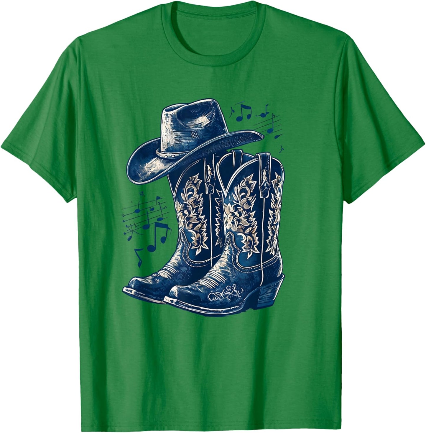 Cowgirl Boot Line Dance Nashville Country Music Concert T-Shirt - T-Shirt | Irish Green