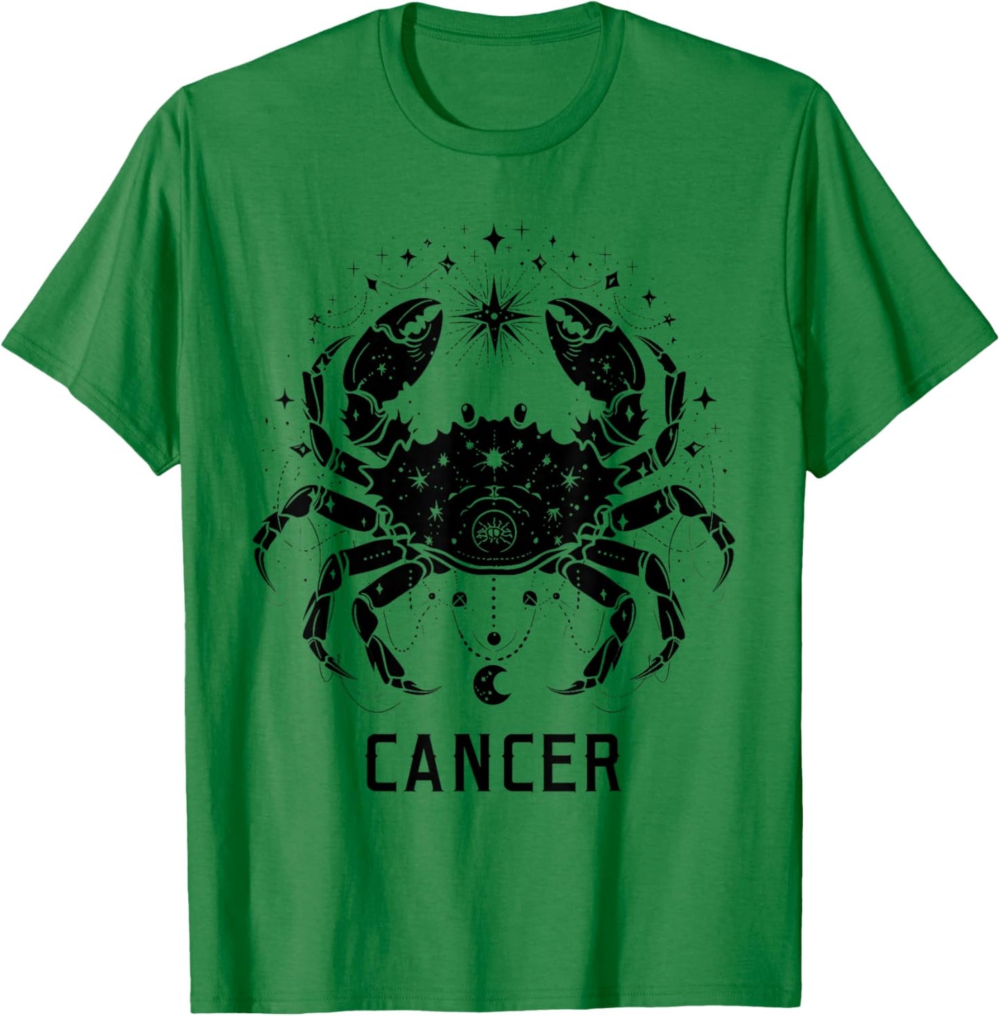 Whimsical Crab Zodiac Symbol Cancer Sign Astrological T-Shirt - T-Shirt | Irish Green