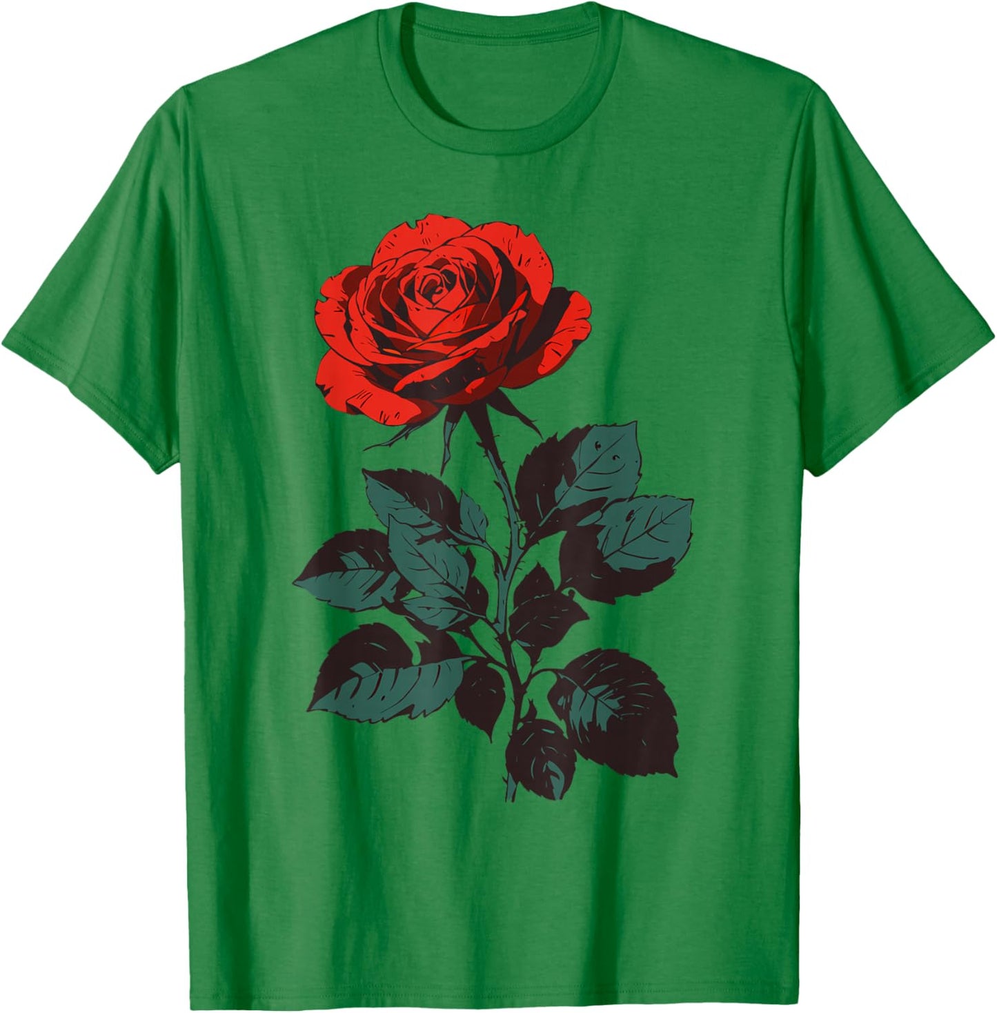 Red Rose Flower Gardening Floral Men Women Kids T-Shirt - T-Shirt | Irish Green