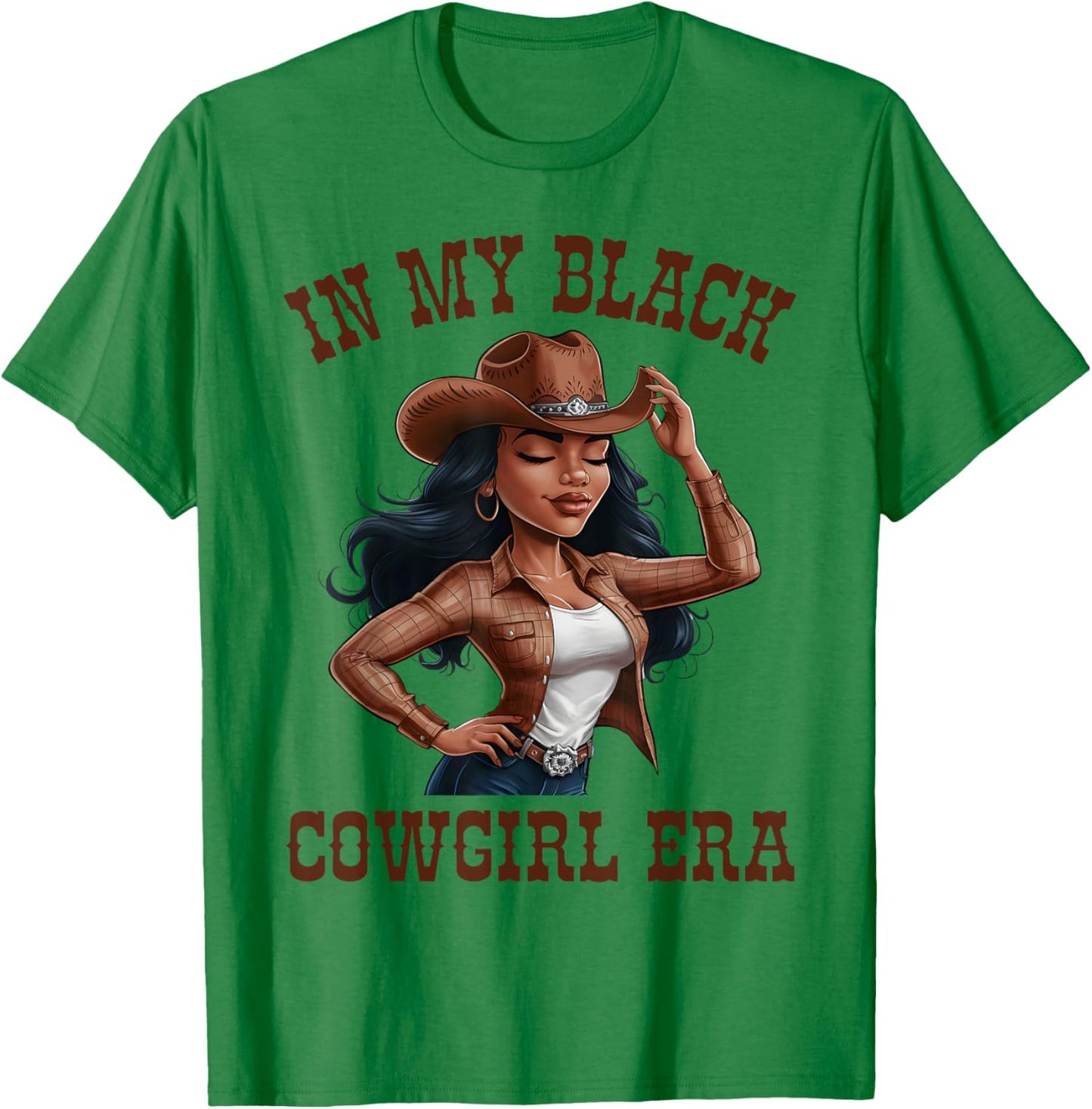 In My Black Cowgirl Era Western Country Cowgirls Matching T-Shirt - T-Shirt | Irish Green