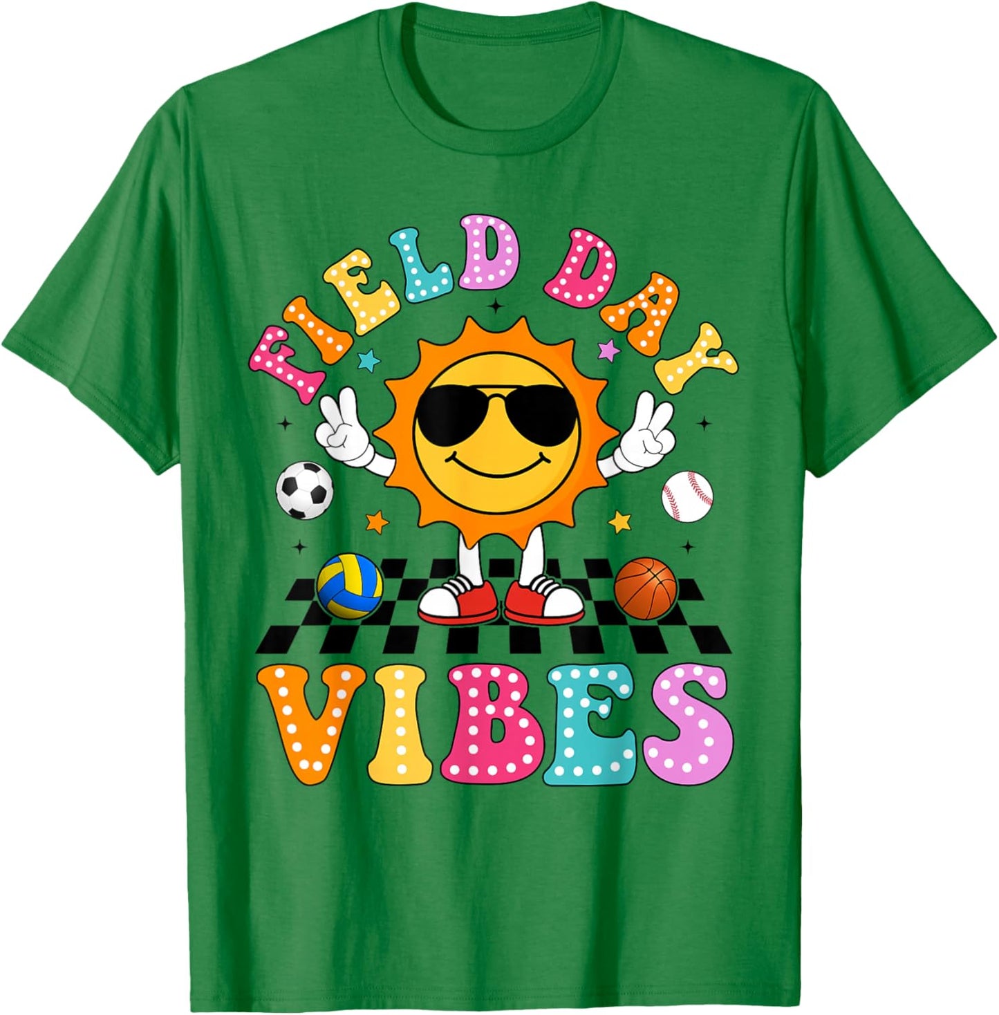 Field Day Vibes Shirt for Teacher Kids Happy Field Day 2026 T-Shirt - T-Shirt | Irish Green
