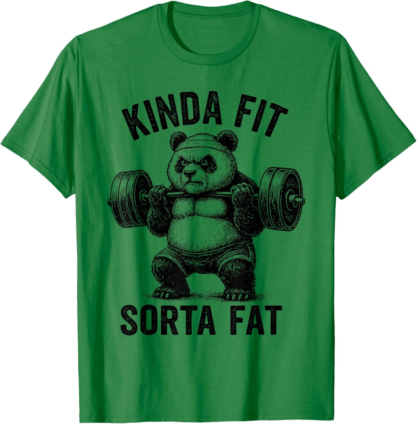 Funny Gym Panda Weightlifting Workout T-Shirt - T-Shirt | Irish Green