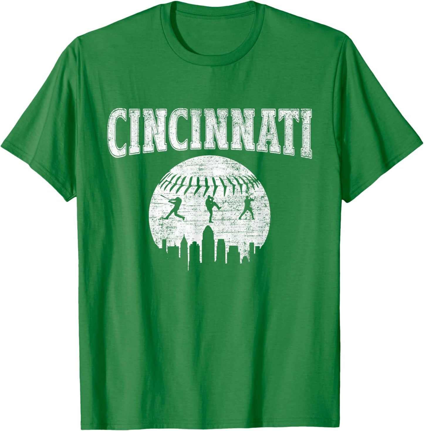 Cincinnati Baseball City Vintage Style Gameday Baseball T-Shirt - T-Shirt | Irish Green