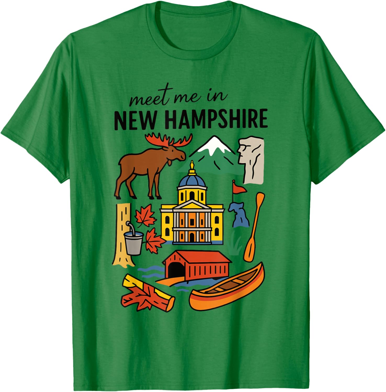 Meet me in New Hampshire - Cute US State Travel Retro Design T-Shirt - T-Shirt | Irish Green