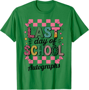 Groovy Last Day School Write My Graduation Autographs DIY T-Shirt - T-Shirt | Irish Green