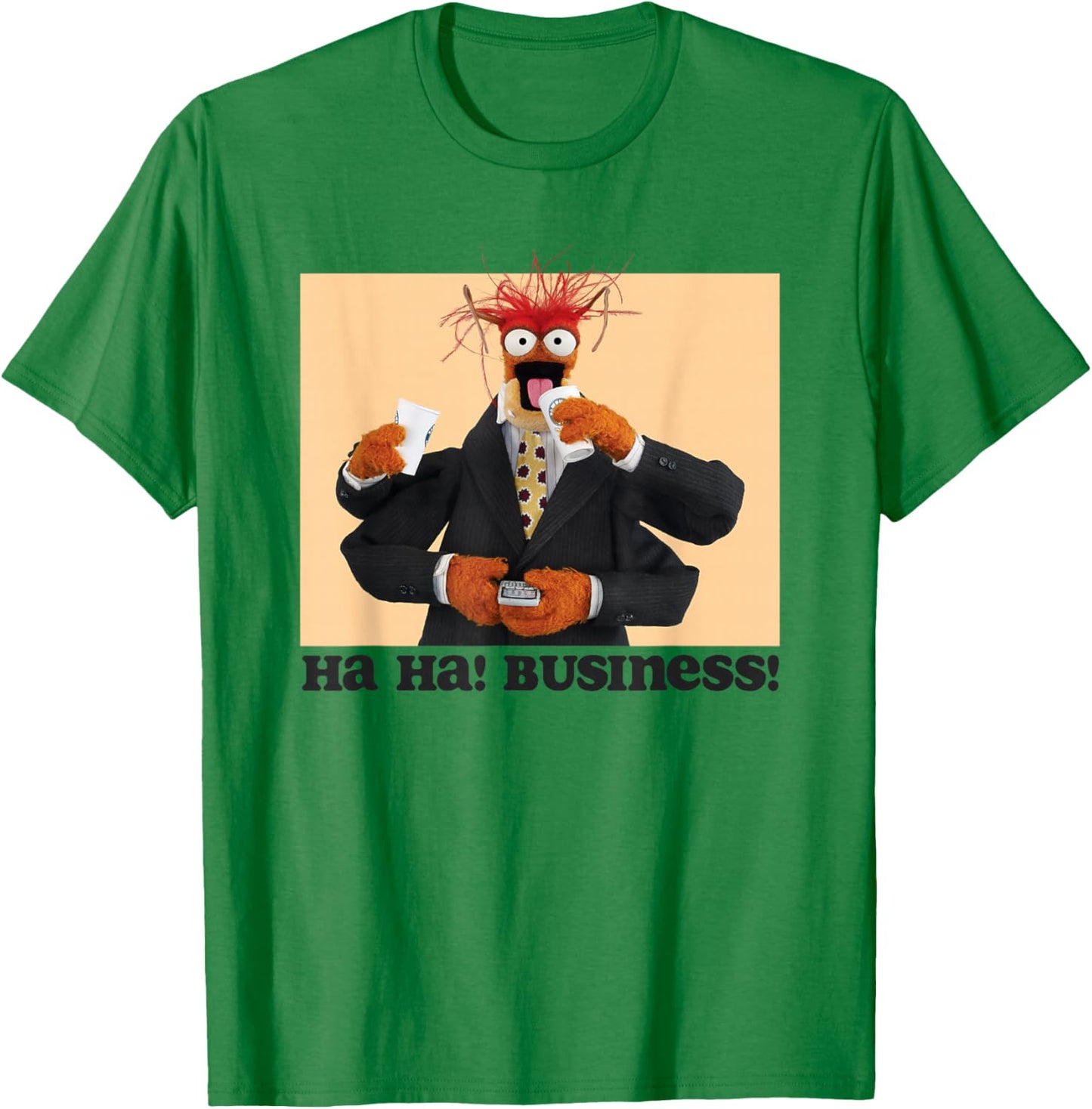 Disney The Muppets Pepe The King Prawn Ha Ha Business T-Shirt - T-Shirt | Irish Green