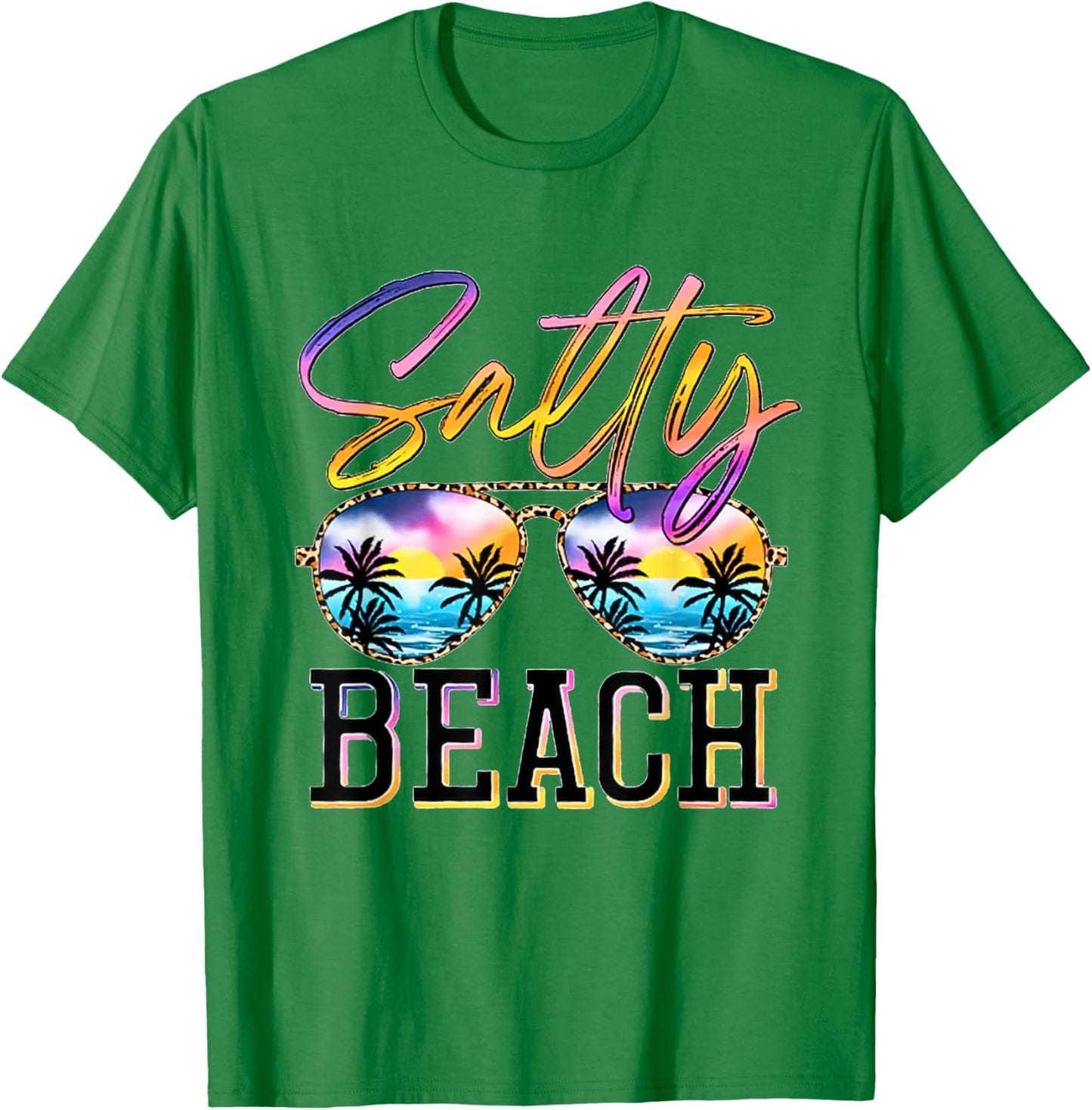 Salty Beach Sunset Sunglasses Summer Vacation Beach Party Women T-Shirt - T-Shirt | Irish Green