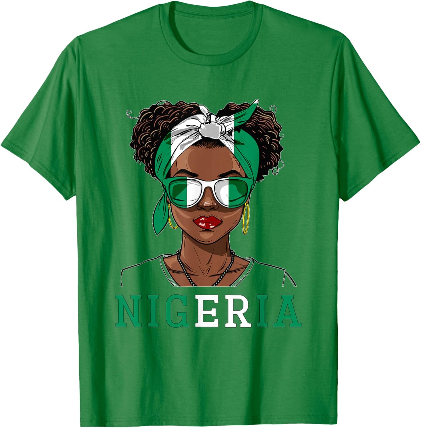 Nigeria Flag Outfit for Woman Decor Souvenirs Nigerian T-Shirt - T-Shirt | Irish Green