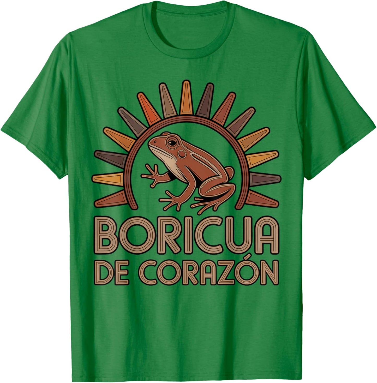 Boricua de Corazón Coquí Tribal Symbol Apparel T-Shirt - T-Shirt | Irish Green