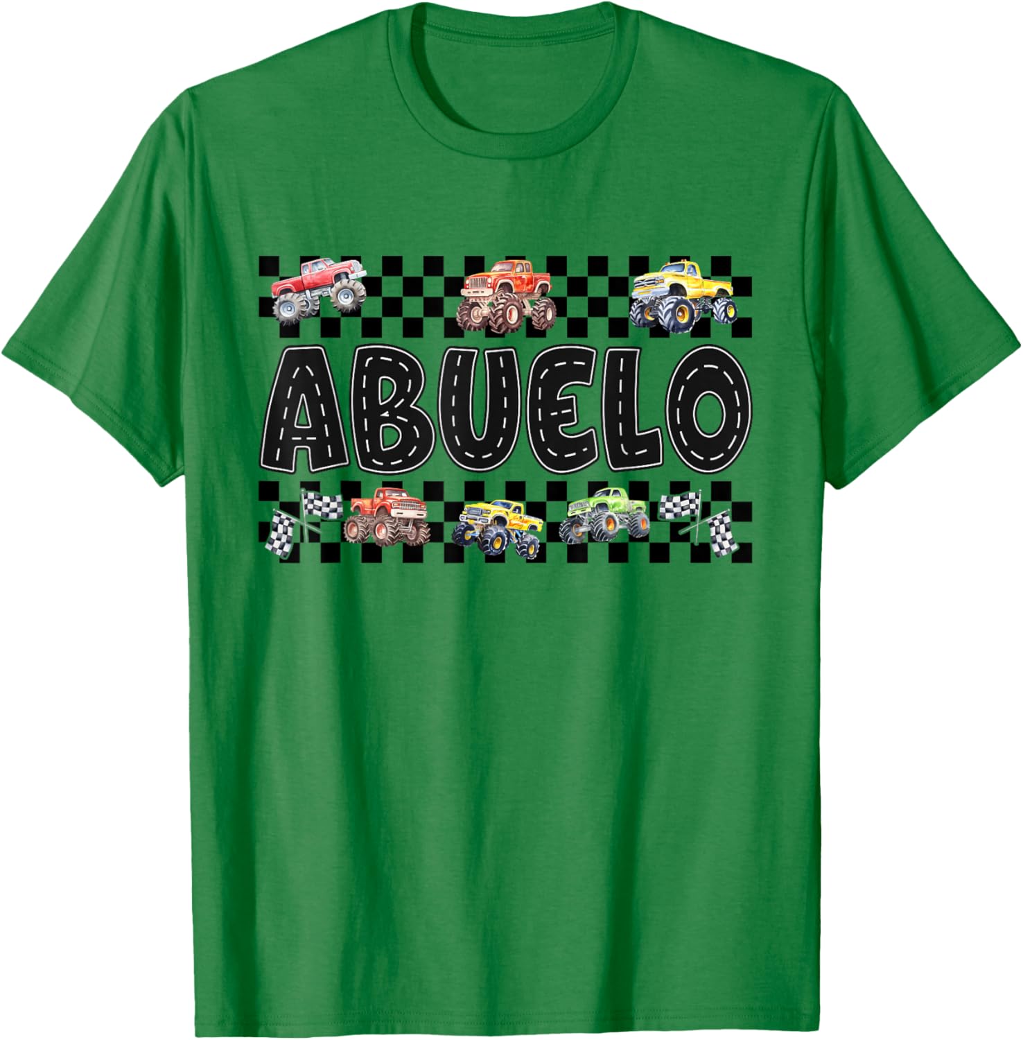 Abuelo Retro Monster Truck Family Crew Birthday Matching T-Shirt - T-Shirt | Irish Green