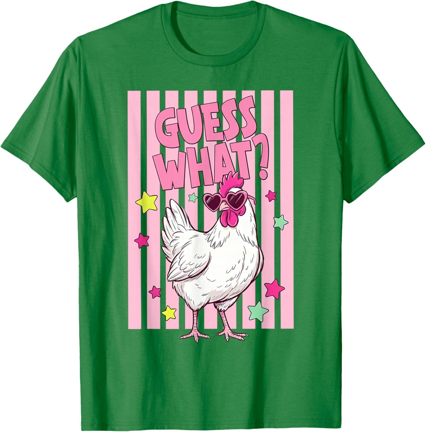 Guess What Chicken Butt Chicken Lover Funny Chicken Meme T-Shirt - T-Shirt | Irish Green