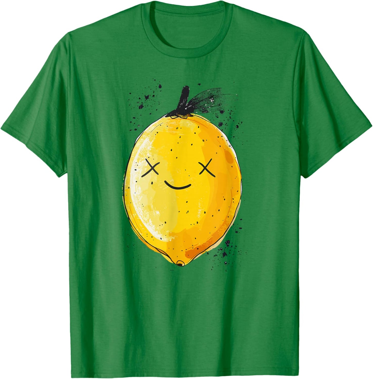 Gelbe traurige Zitrone mit Gesicht T-Shirt - T-Shirt | Irish Green