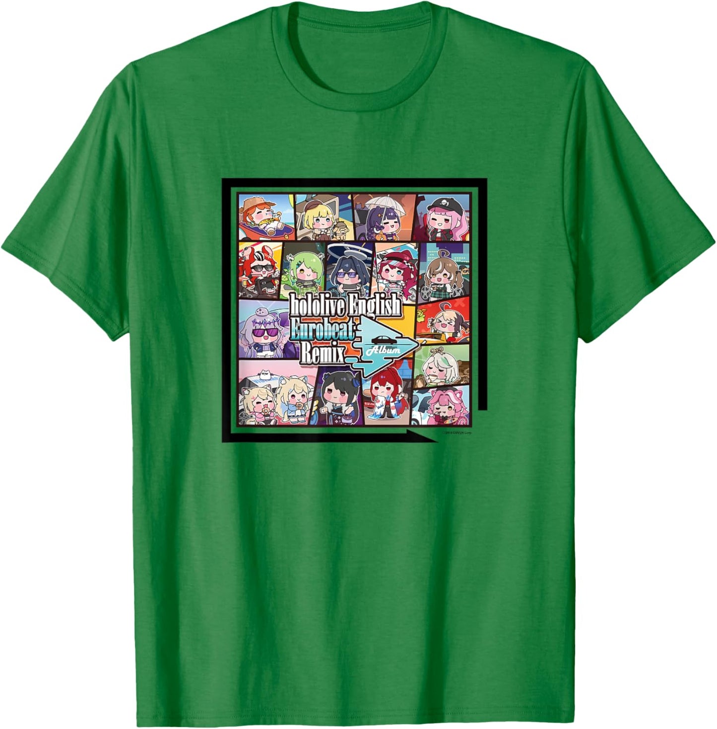 hololive English Eurobeat Remix Album T-Shirt - T-Shirt | Irish Green